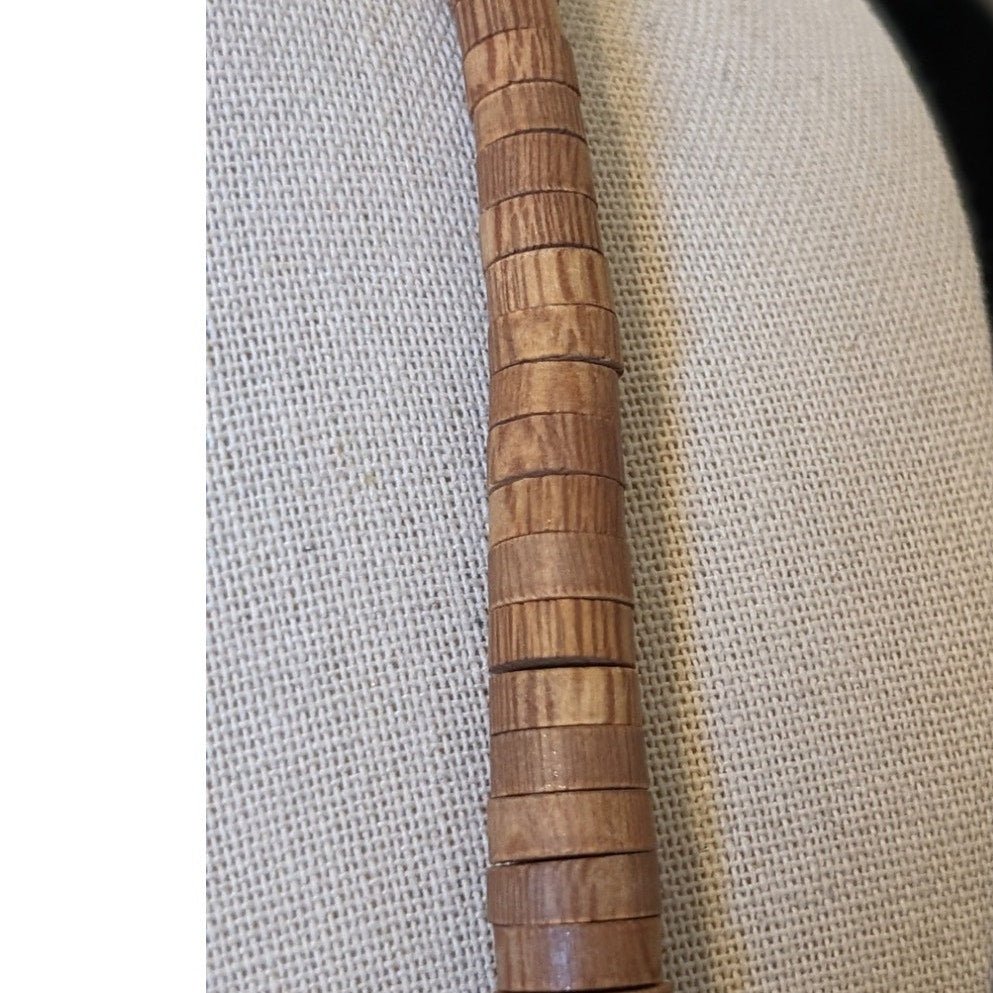 Vintage Chunky Wooden Shell Handmade Tribal Boho Necklace
