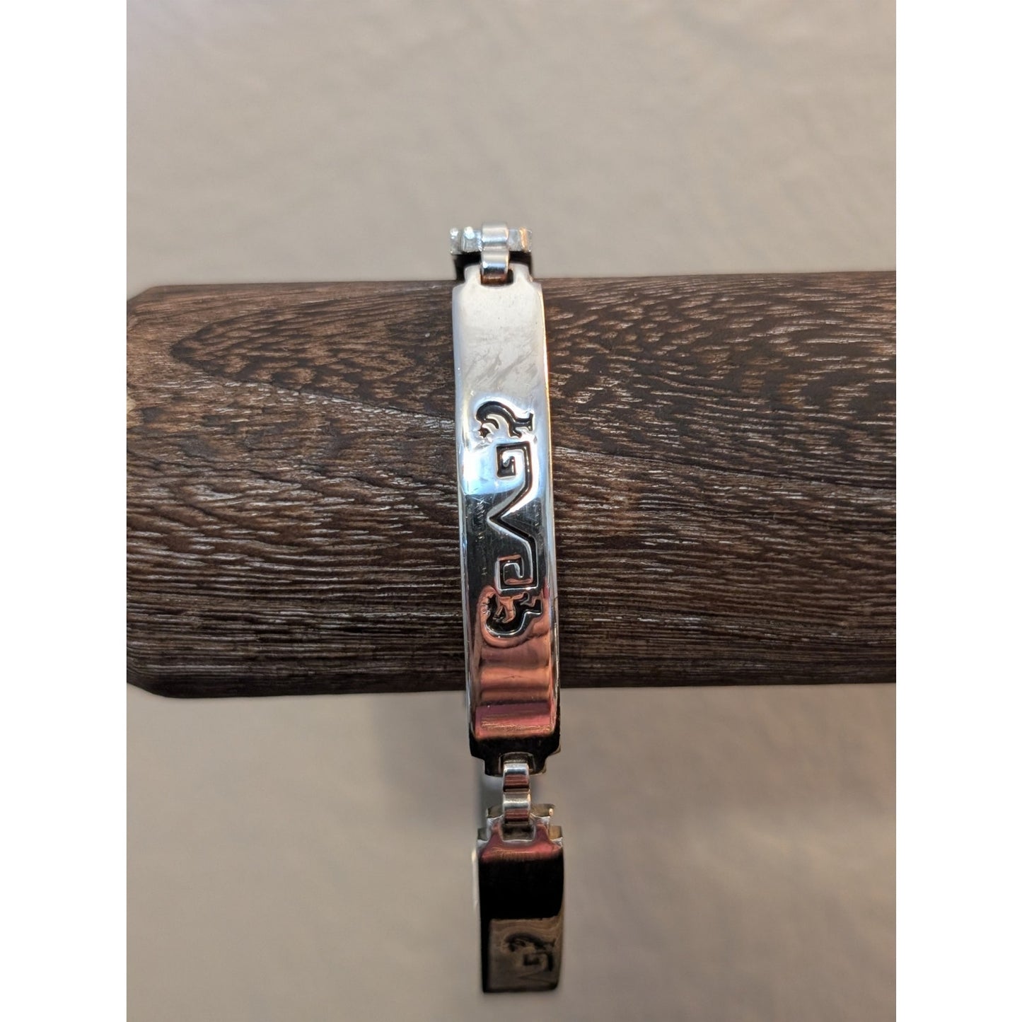 Vintage Marked 925 Mexico Sterling Silver Kokopelli Design Link Bracelet