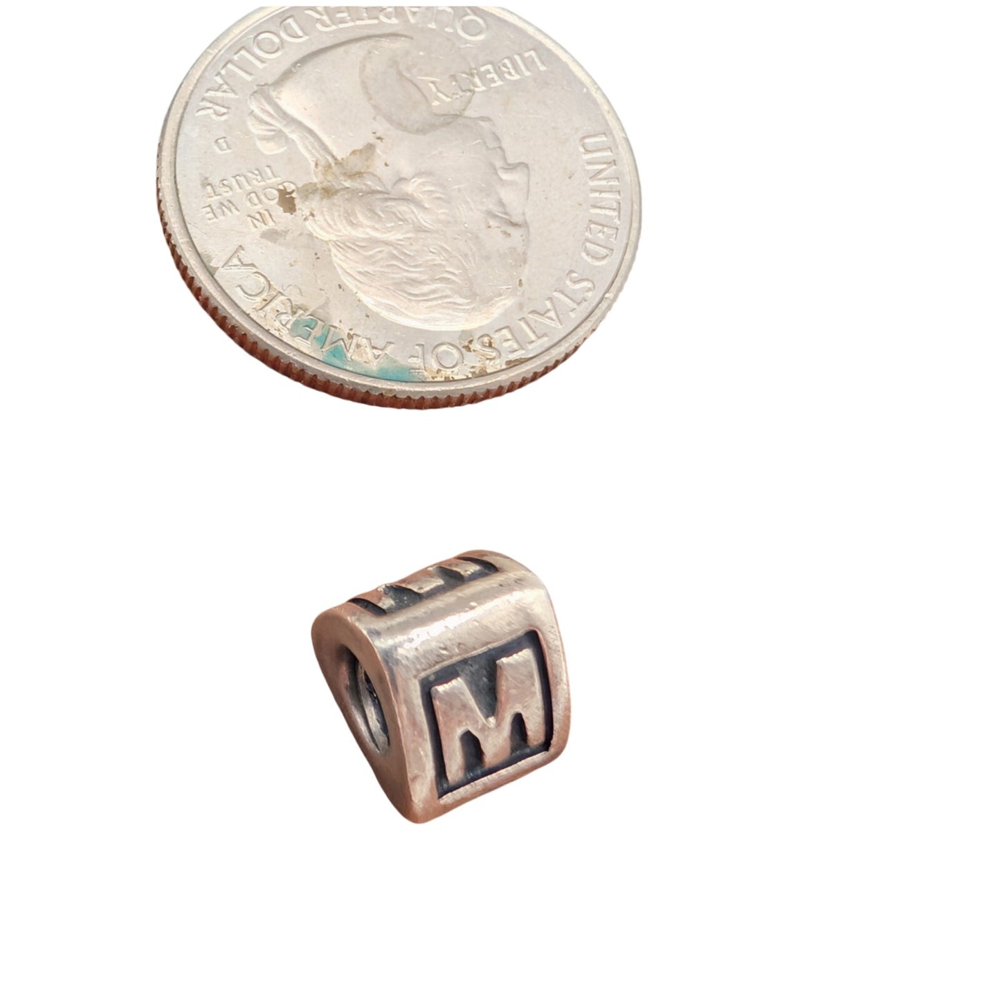 Authentic PANDORA Alphabet Letter -- M Retired 925 ALE Sterling Silver Charm