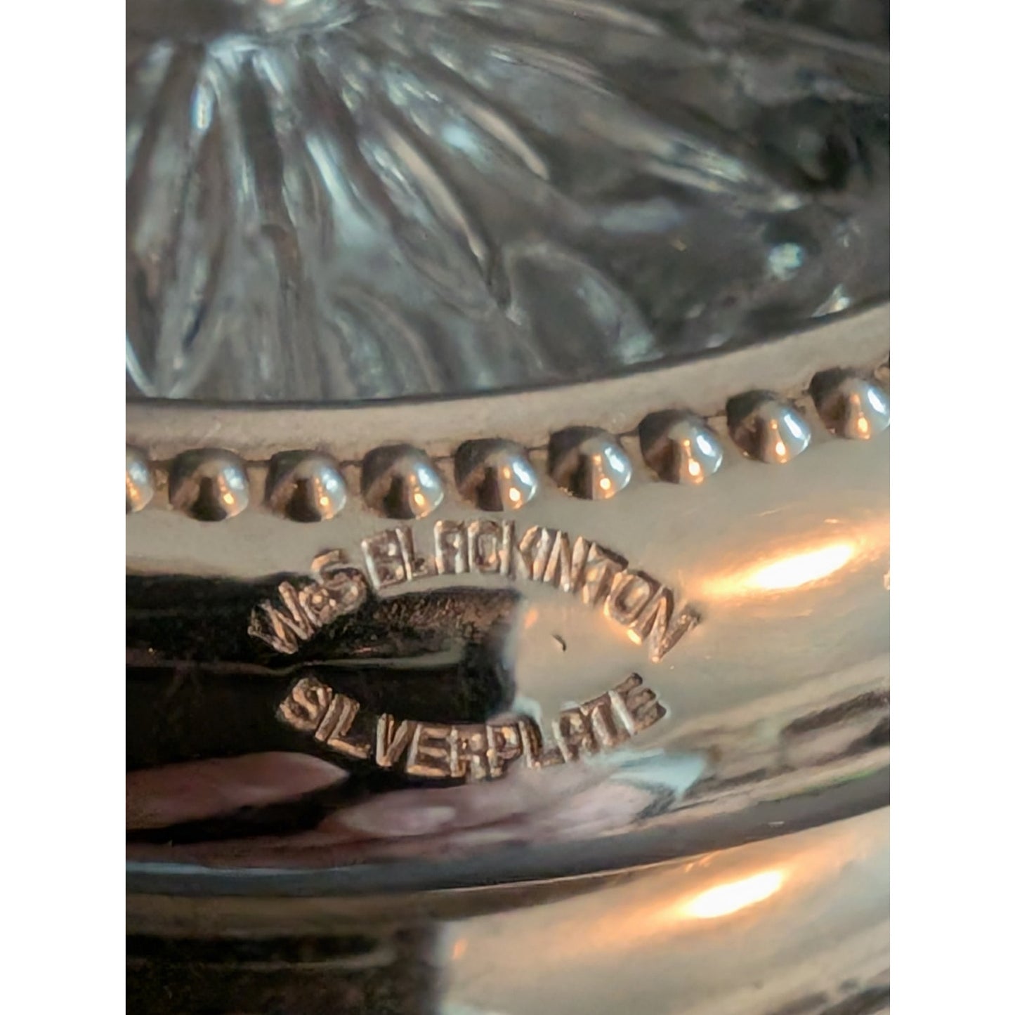 Vintage Regency Style Crystal Silverplate Coasters Set of 7 By WeS Blankinton