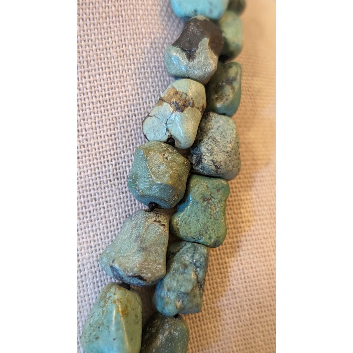 EXEX 925 Sterling Silver Claudia Agudelo Two Strand Turquoise Pendant Necklace