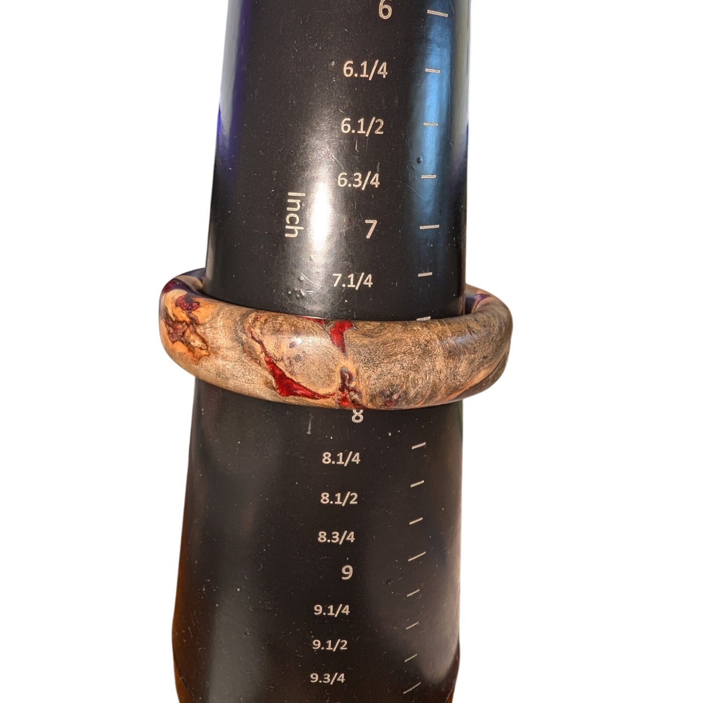 Vtg Natural Wood Colorful Browns Creams Grays & Burgundy Colored Bangle Bracelet