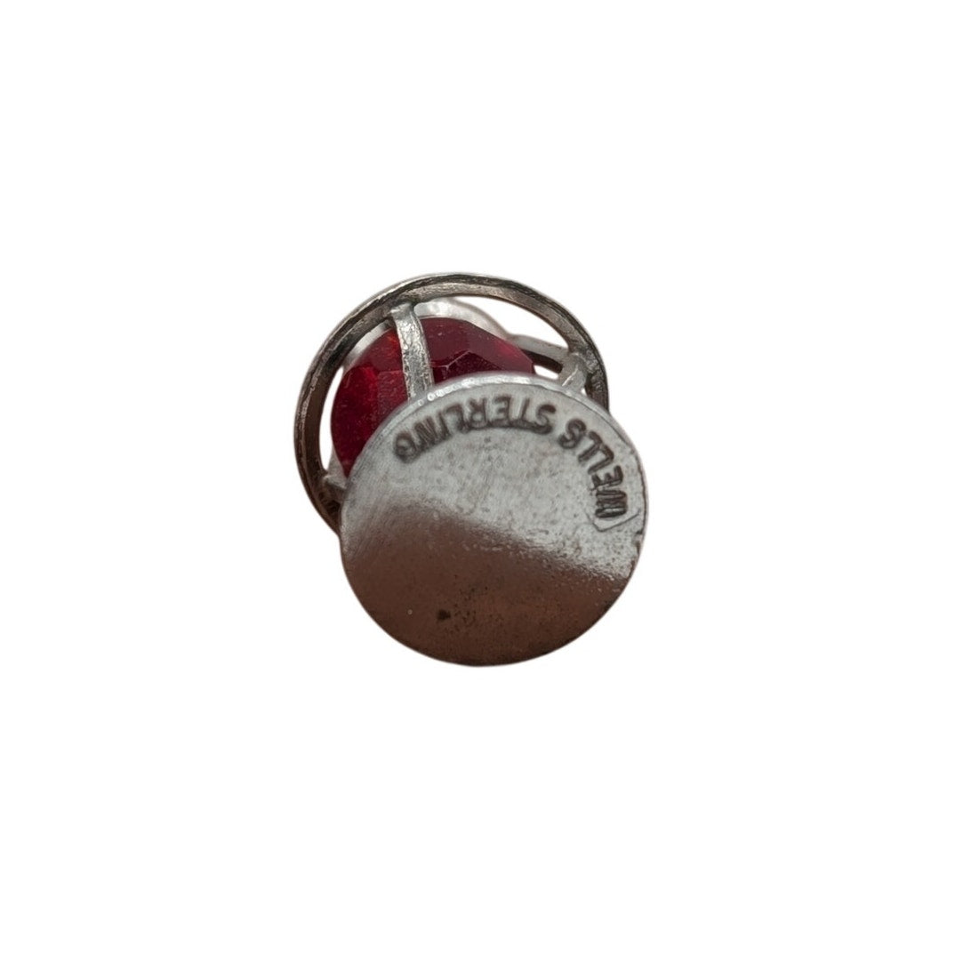 Vintage Wells Sterling Silver Red Bead Outdoor Miner's Lamp Lantern Charm