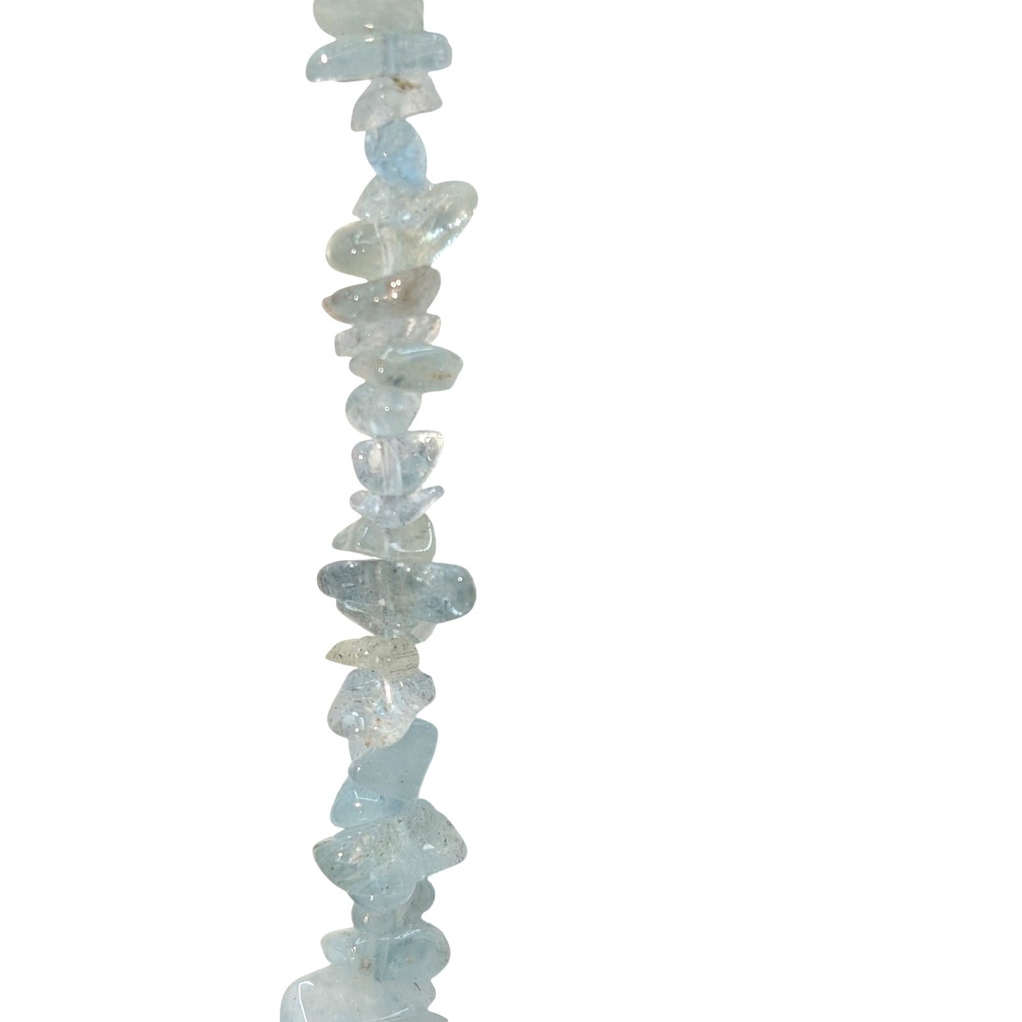 Strand of Aquamarine Stone Chip Bead 34" Necklace