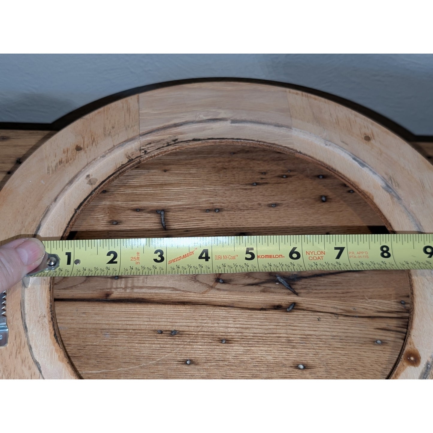 Vintage Round Wood Oak Frame