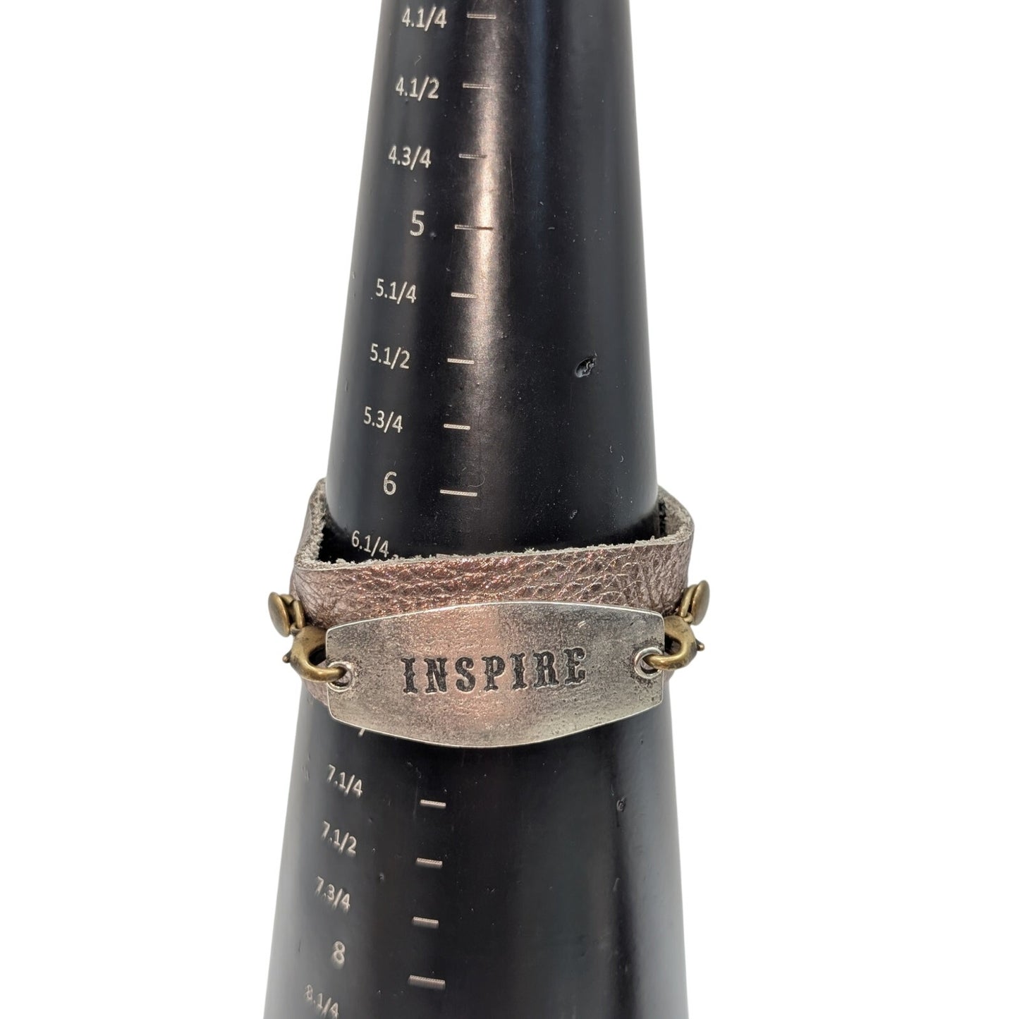 Lenny and Eva Metallic Bronze Leather Bangle 'Inspire' Bracelet