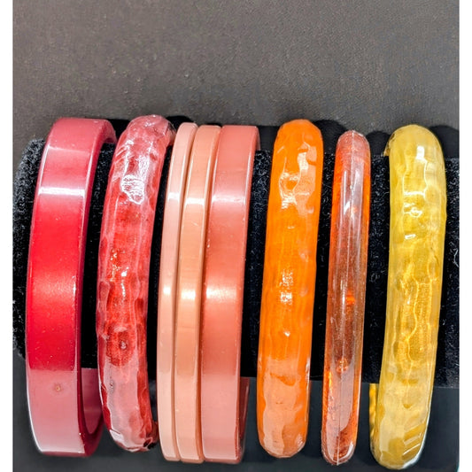 Stack of Eight Fall Colors Bangle Bracelets