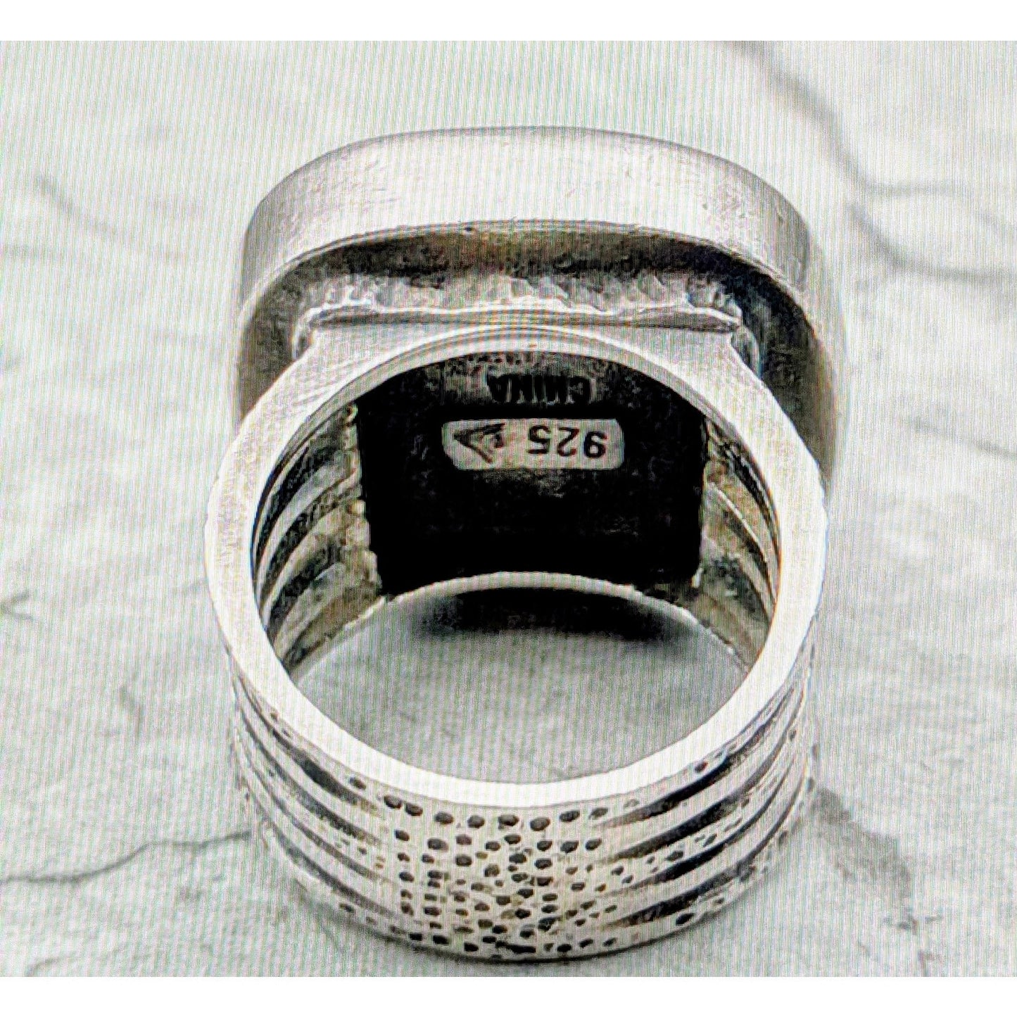Silpada 925 Sterling Silver Wide Band Bronzite Stone Ring Size 5 - 1.4g
