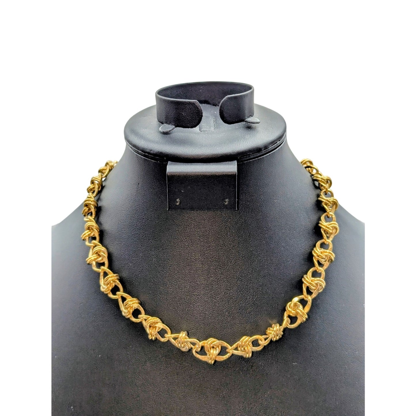 1980s Vintage Chunky Shiny Gold Tone Heavy Chain 17.75" Necklace