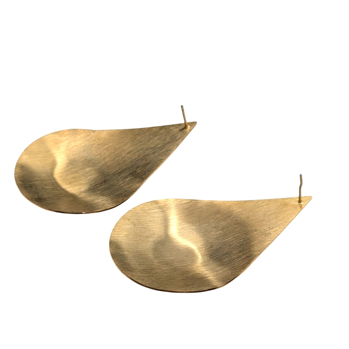 Gold Tone Tear Drop Pierced Earrings