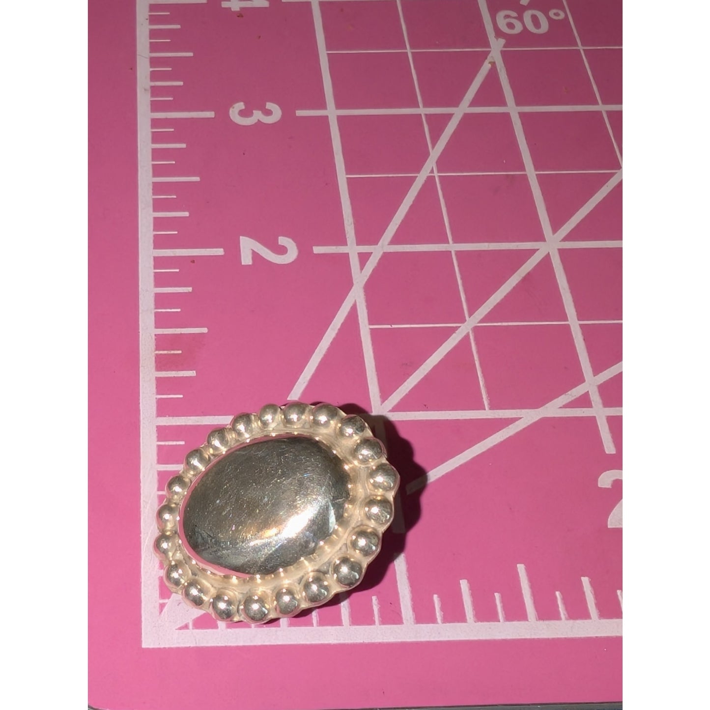 Vintage Taxco 925 Sterling Silver Oval Beaded Domed Stud Earrings 13.2g