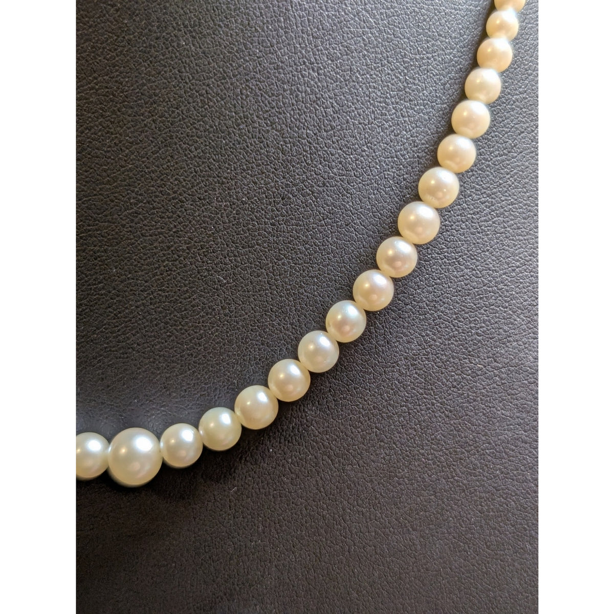 Vintage Sterling Graduated Genuine Tiny Pearl Single Strand Unknotted Necklace