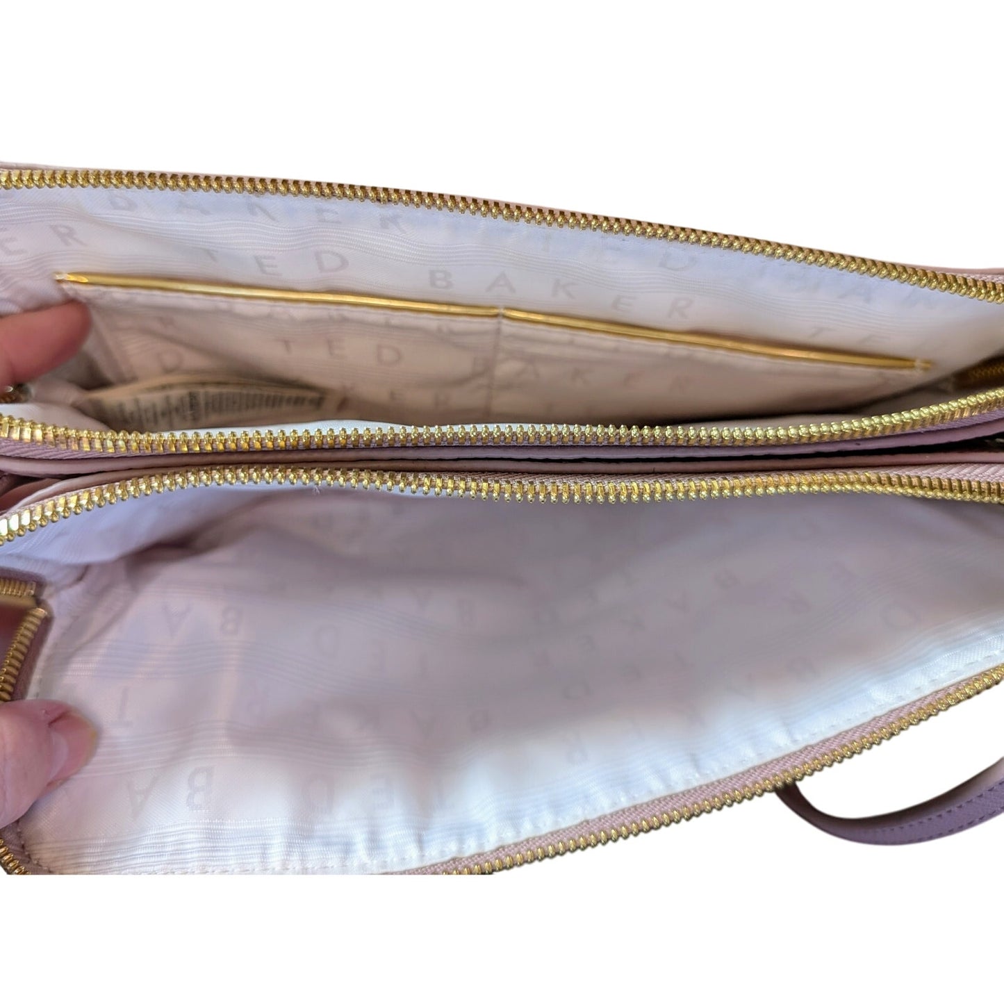 Ted Baker London Ciarraa Light Dusty Rose Grained Leather Crossbody Handbag