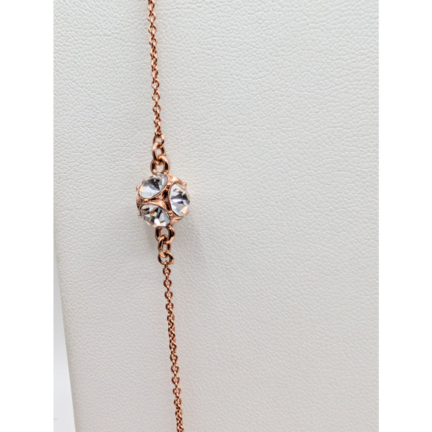 Kate Spade Rose Gold Tone & Crystal "Lady Marmalade Scatter Necklace" 32"-35"