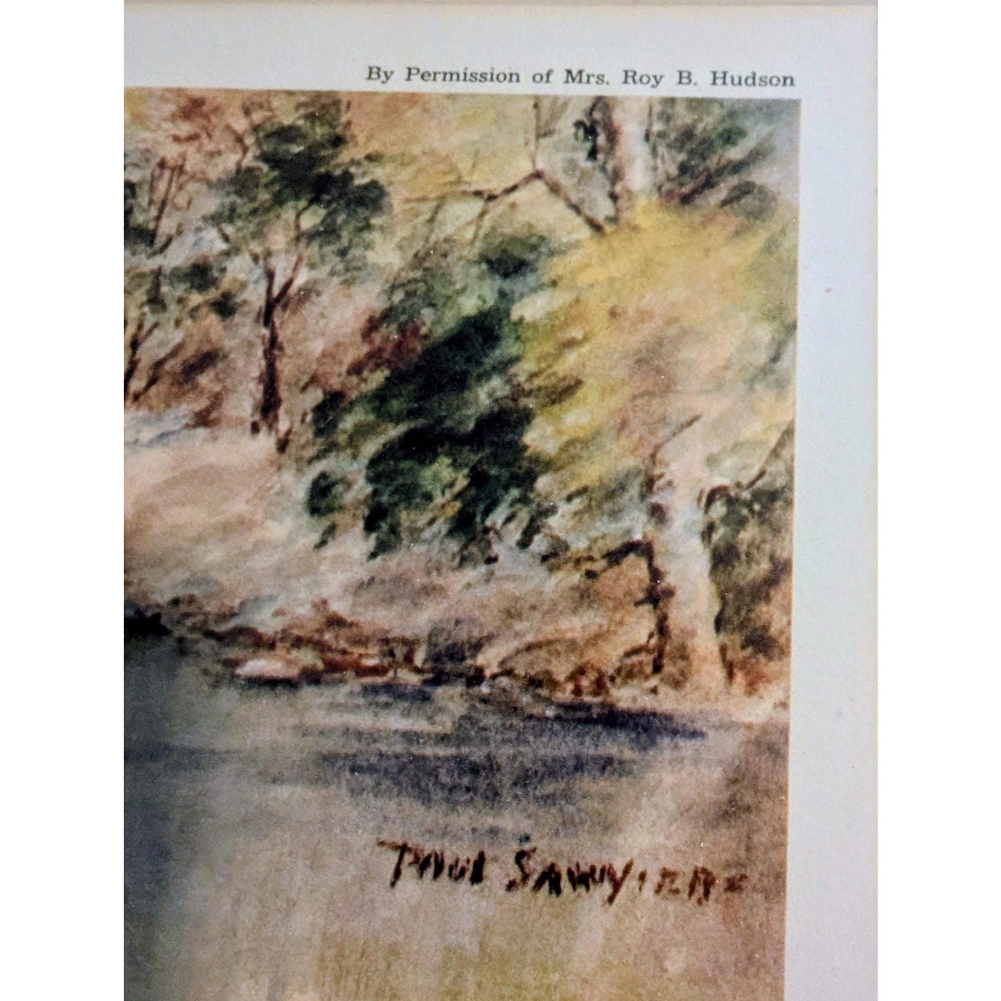 1975 Paul Sawyier Gilt Wood Frame Collector 'Still Waters' Numbered Copied Print