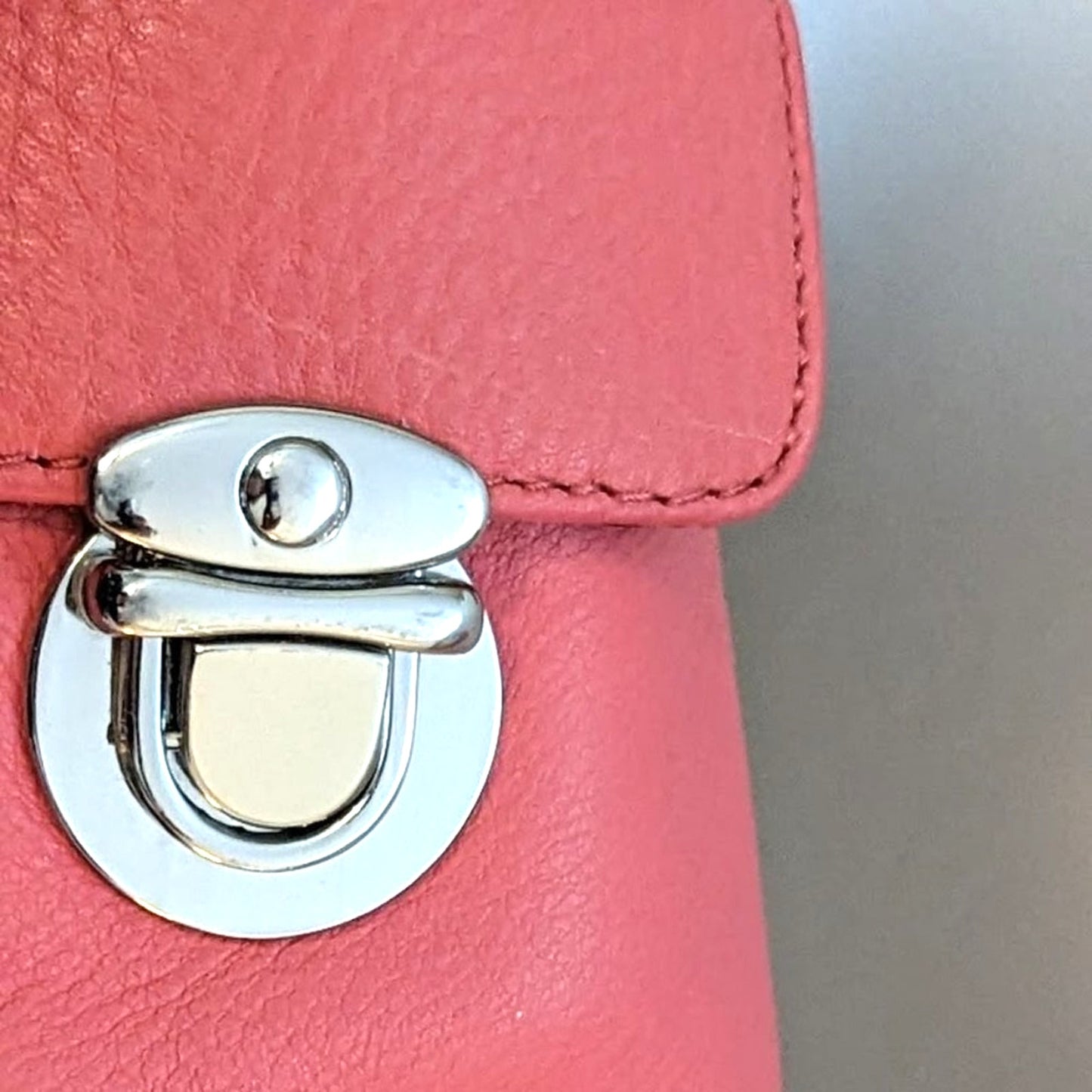 Maxx New York Coral Pebble Grain Leather Handbag