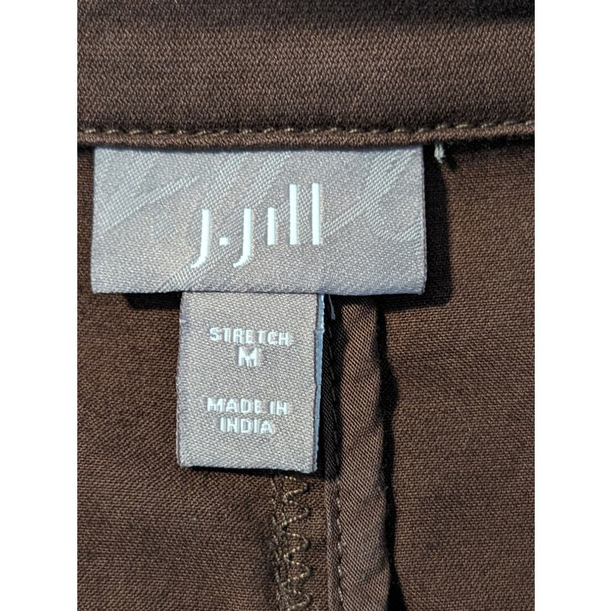 J. Jill Two Button Brown Cotton/Spandex Stretch Unlined Blazer Womens Sz M
