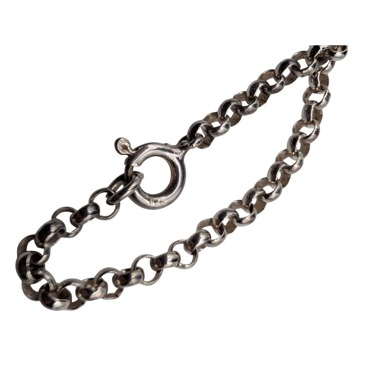 925 Sterling Silver Y Drop Heart Dangle Rolo Link 15.5" Chain Necklace