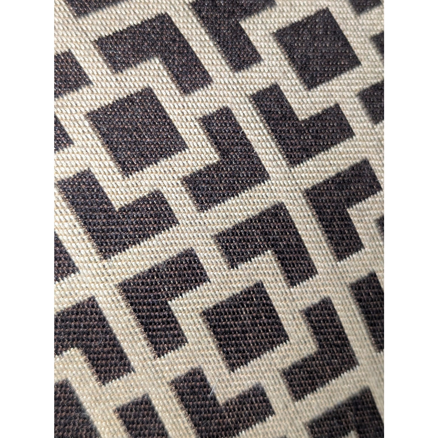 Eastern Accents Brown Geometric Black Trim 20X20 100% Cotton Decorative Pillow