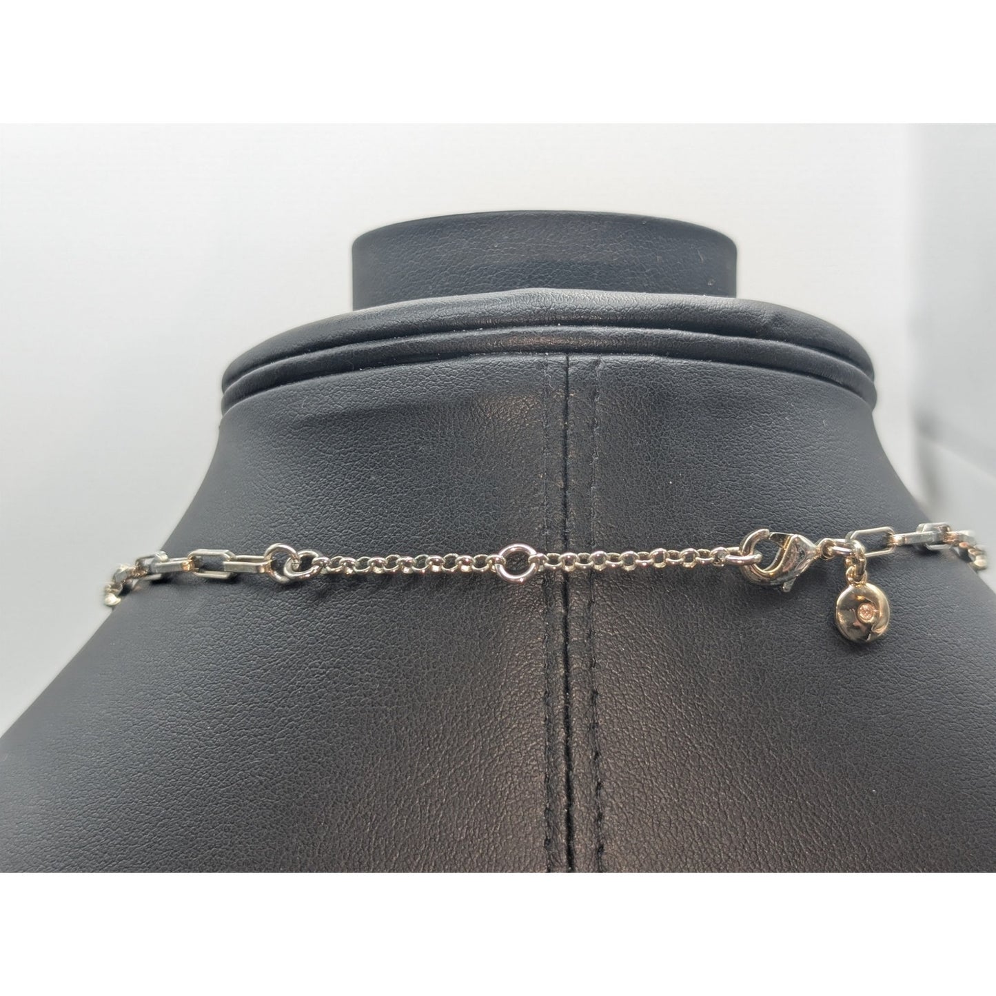 J. Crew Lightly Gold Washed Paper Clip Chain Etched Locket 18" Necklace