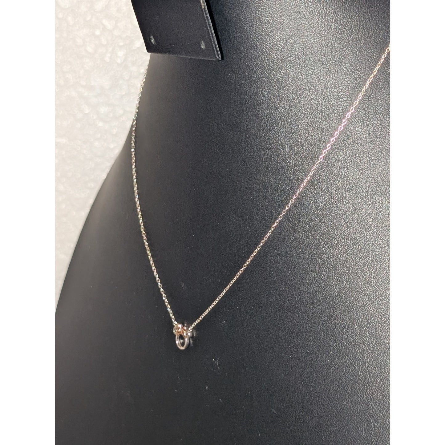 Disney 925 Sterling Minnie Mouse Necklace 16-18" Two Tone Marked LA CN Necklace