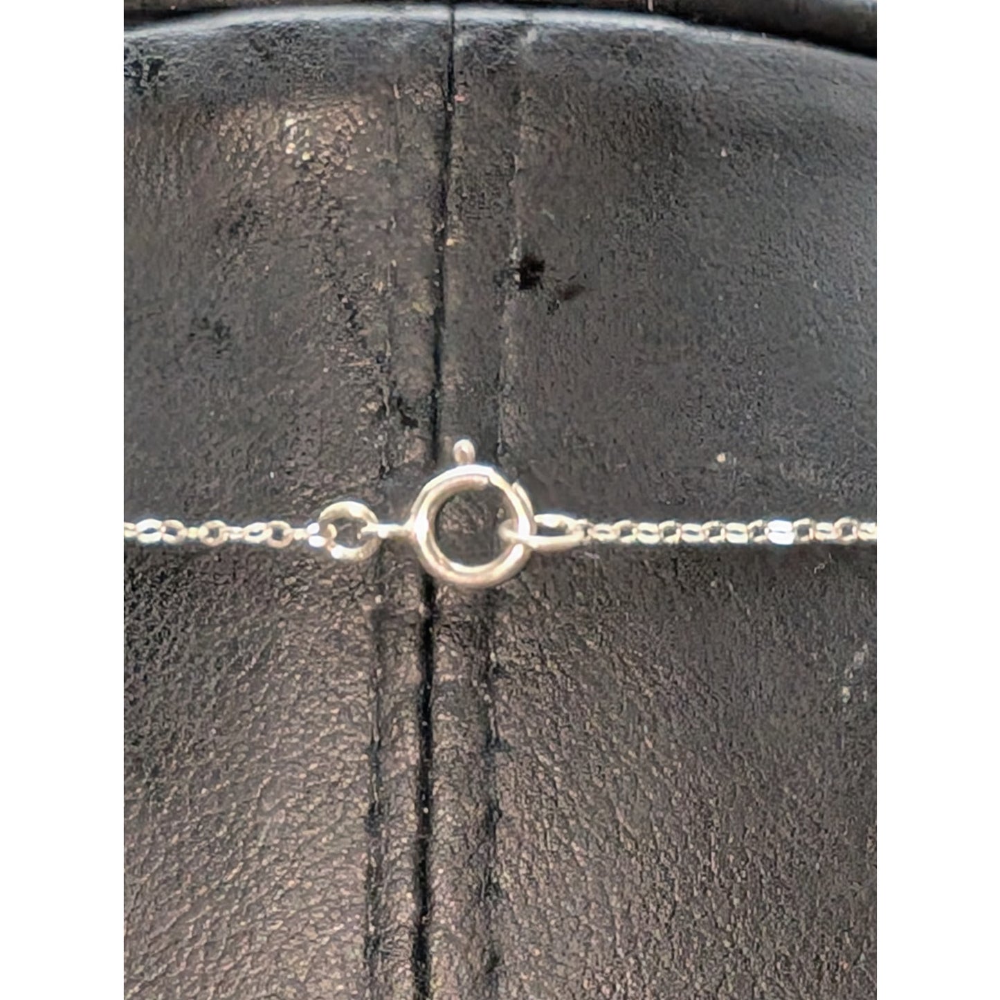 925 Sterling Silver Dainty Hammered Hanging Bar Chain 19" Necklace