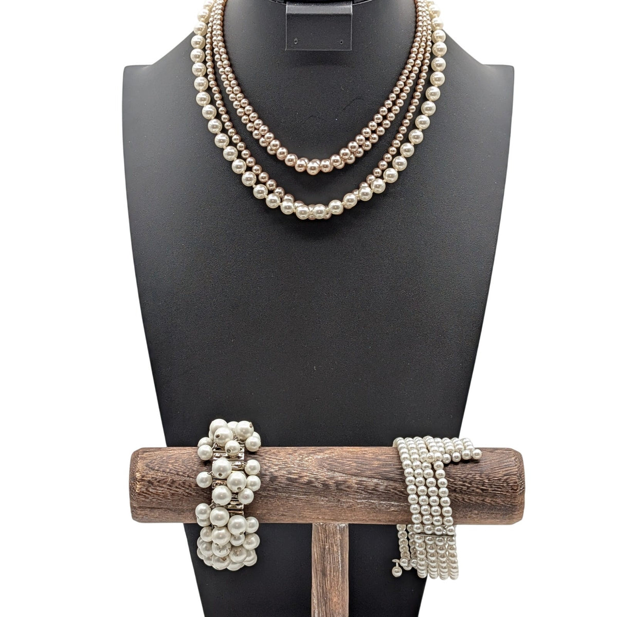 Vintage Lot of Two Pearl Necklaces and Two Pearl Bracelets