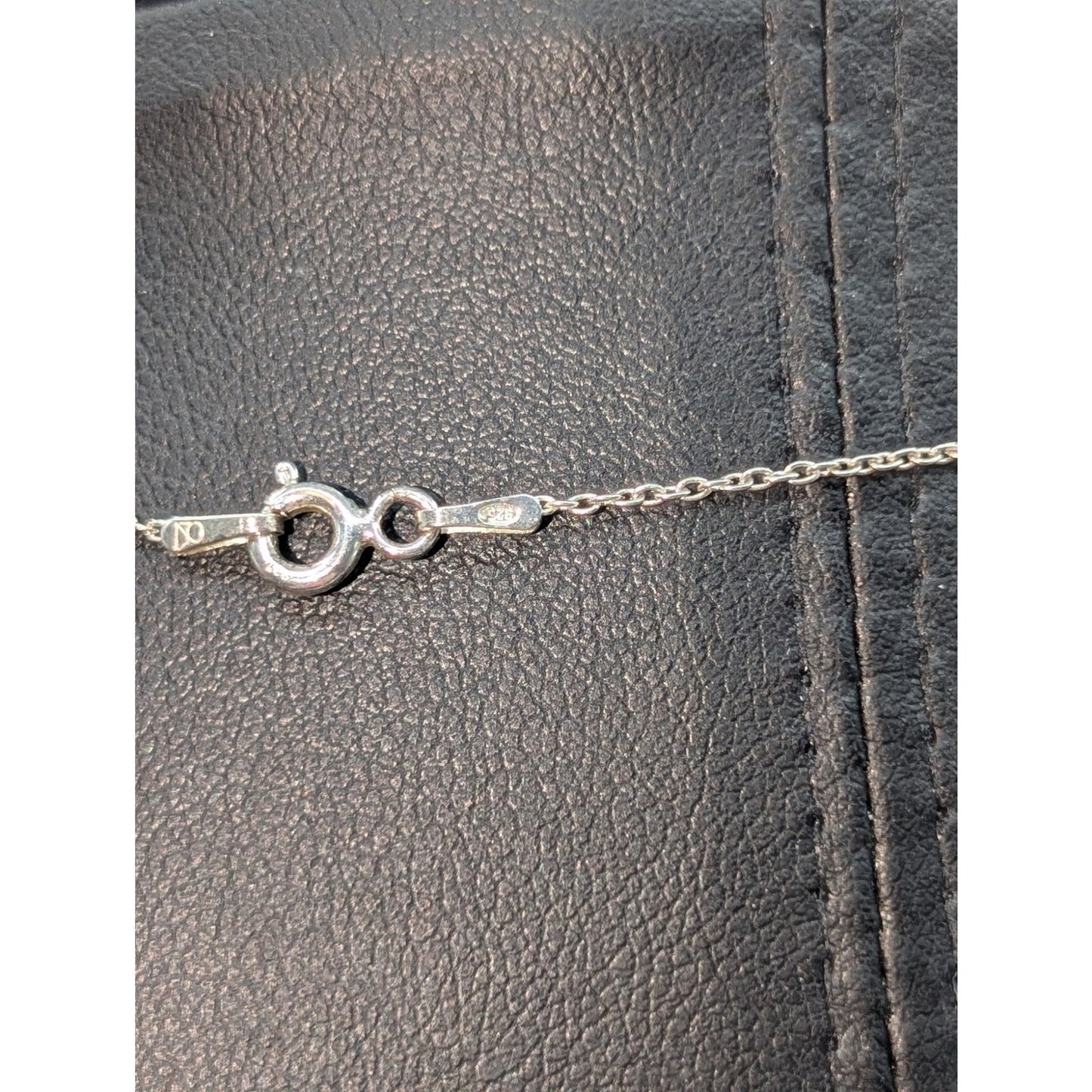 925 Italy Sterling Silver Floating Heart Pendant Chain Necklace