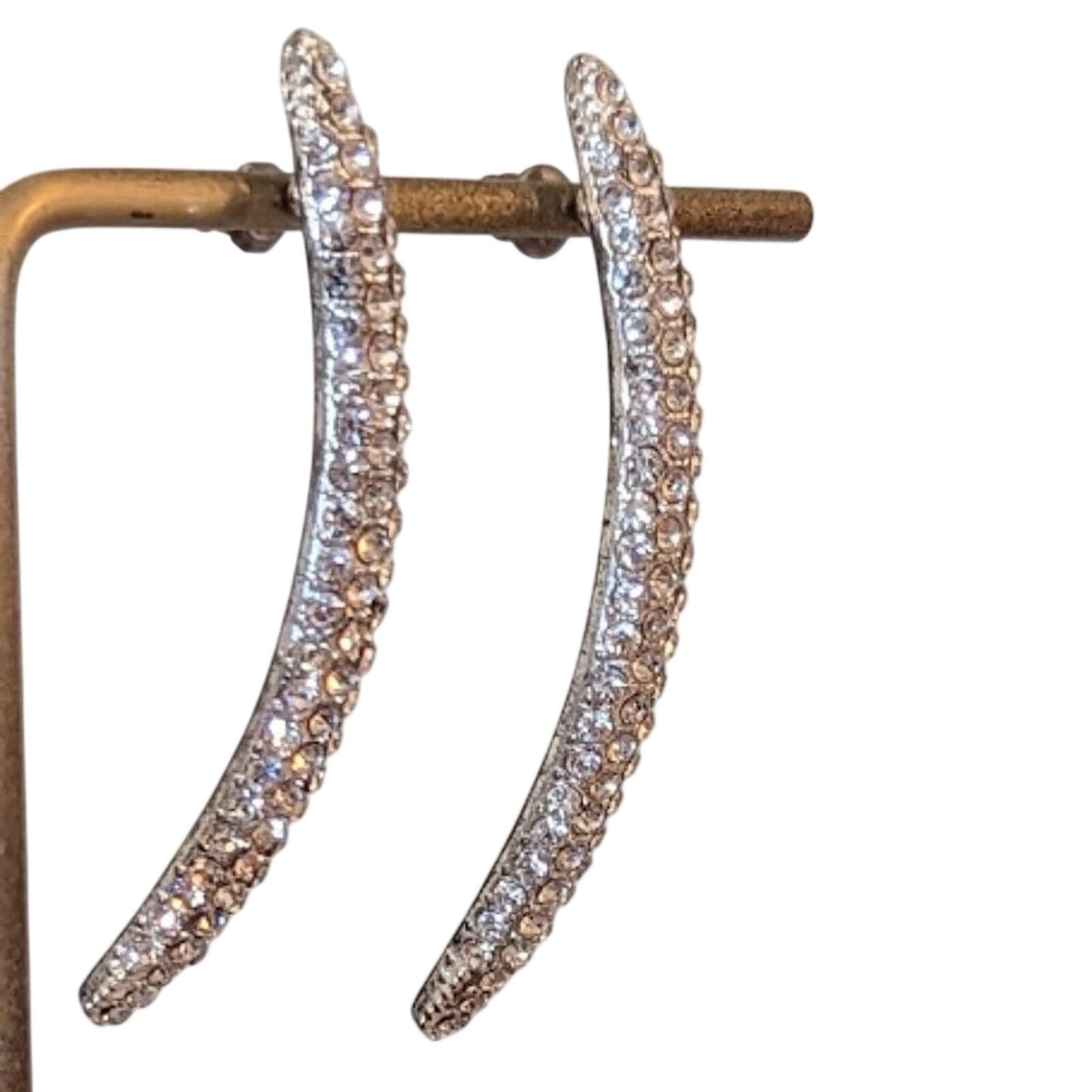 Rhinestone Long Post Earrings