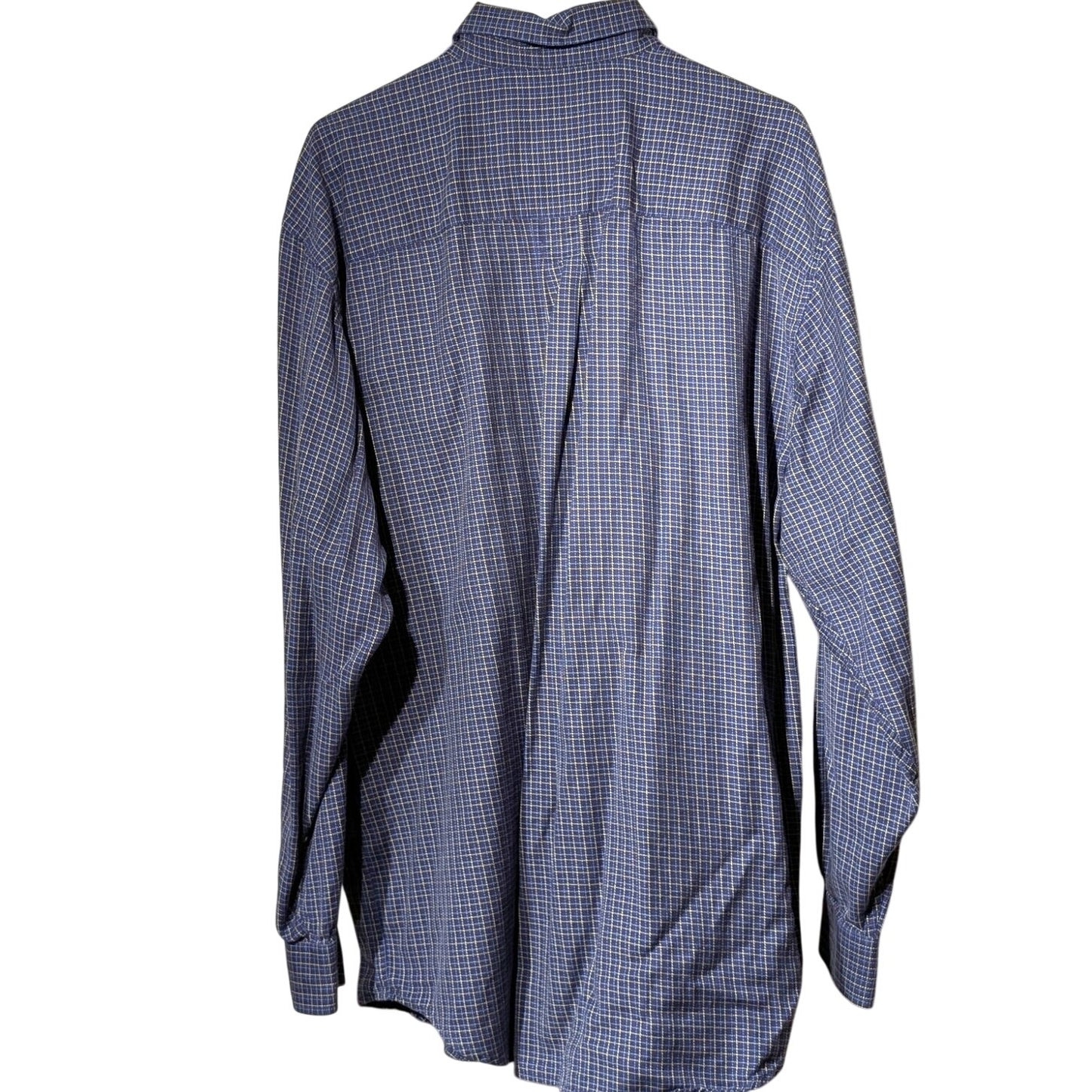 Bobby Jones Collection Woven in Italy Navy Plaid Button Down Shirt Mens Sz XXL