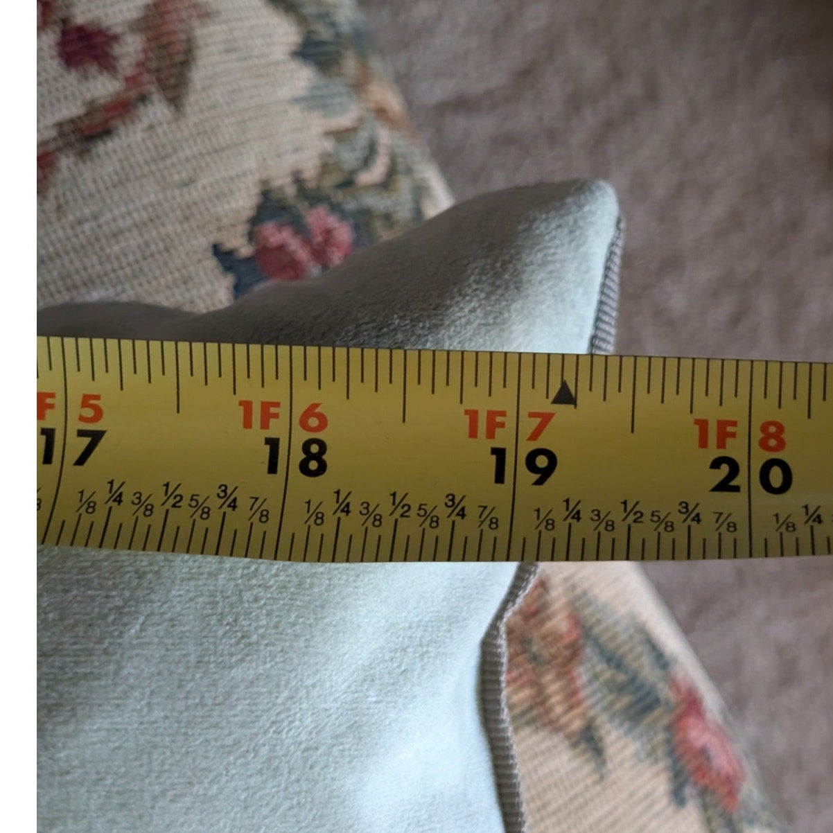 Lt Celadon Gray Trim Chamois Like Cloth Zippered Duck Feather Insert Pillow
