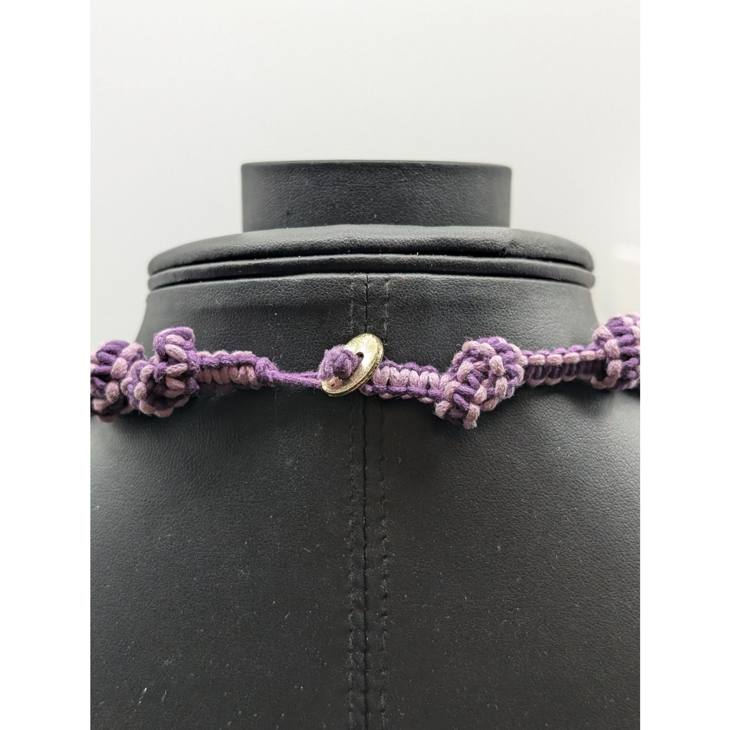 Lot of Two Purple Multi-Strand Beaded Boho Tribal Vibe Necklaces