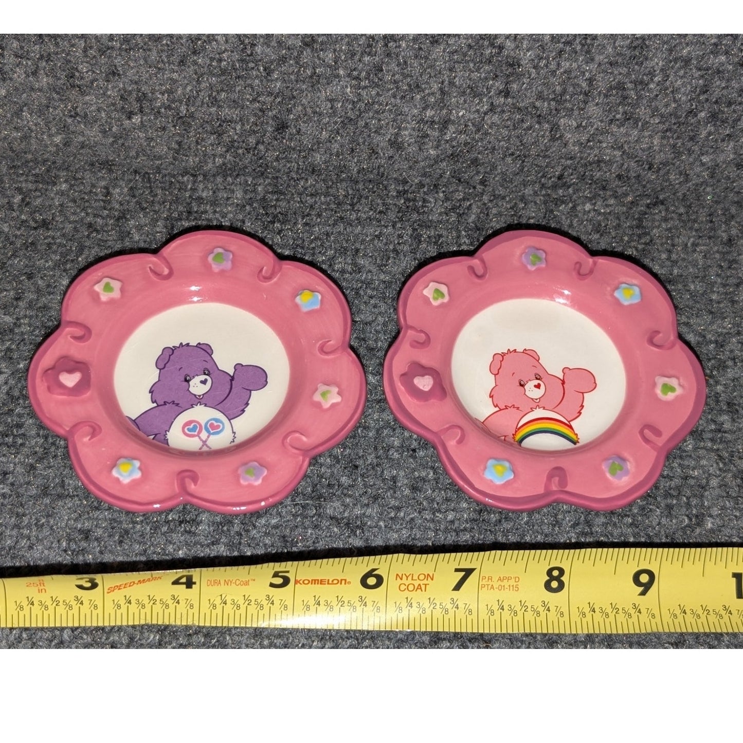 Lot of 2 Vtg 2005 Care Bears Collectible Share Bear & Cheer Bear Saucer Plates