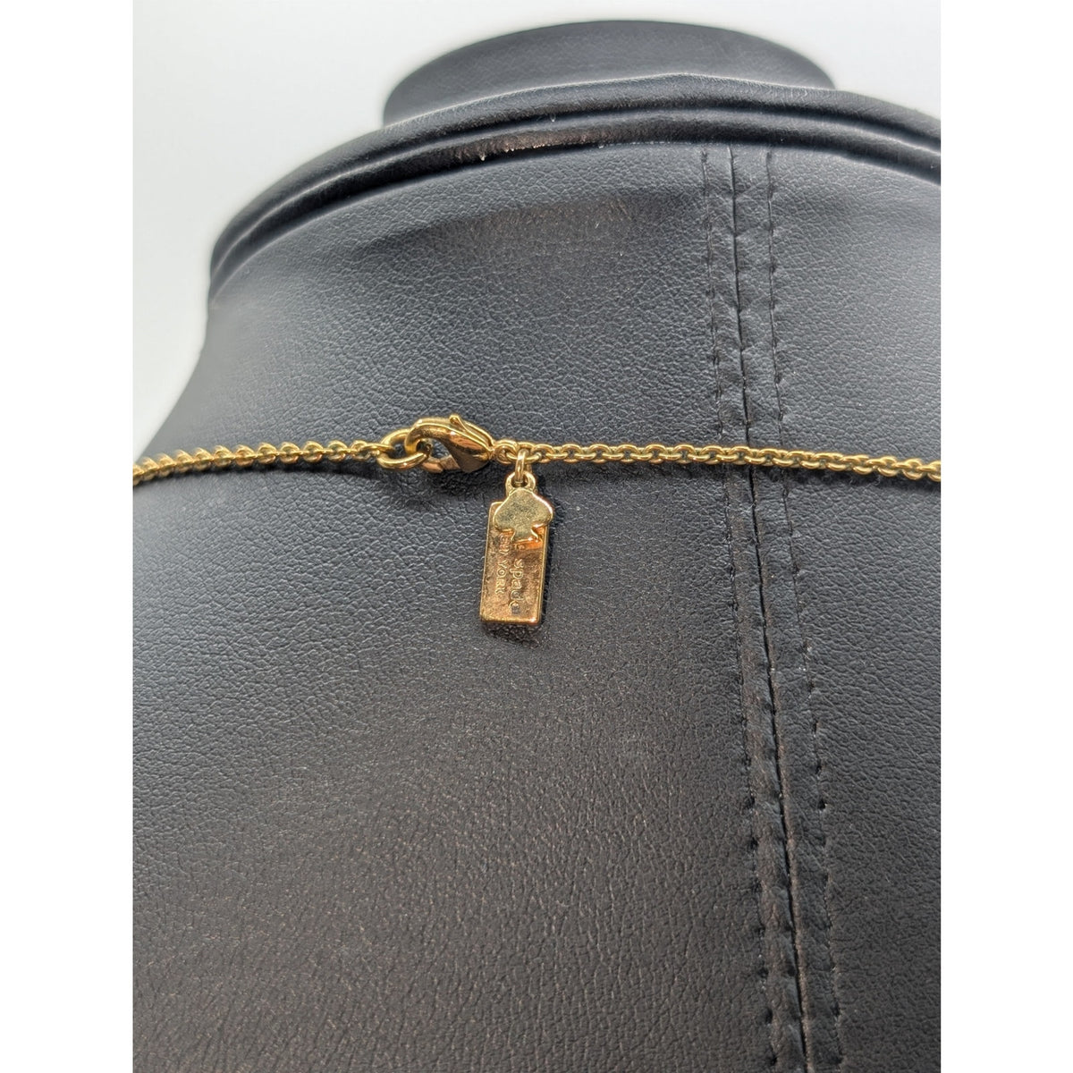 Kate Spade New York Cream Enamel Bow Gold Tone Chain 30" Necklace