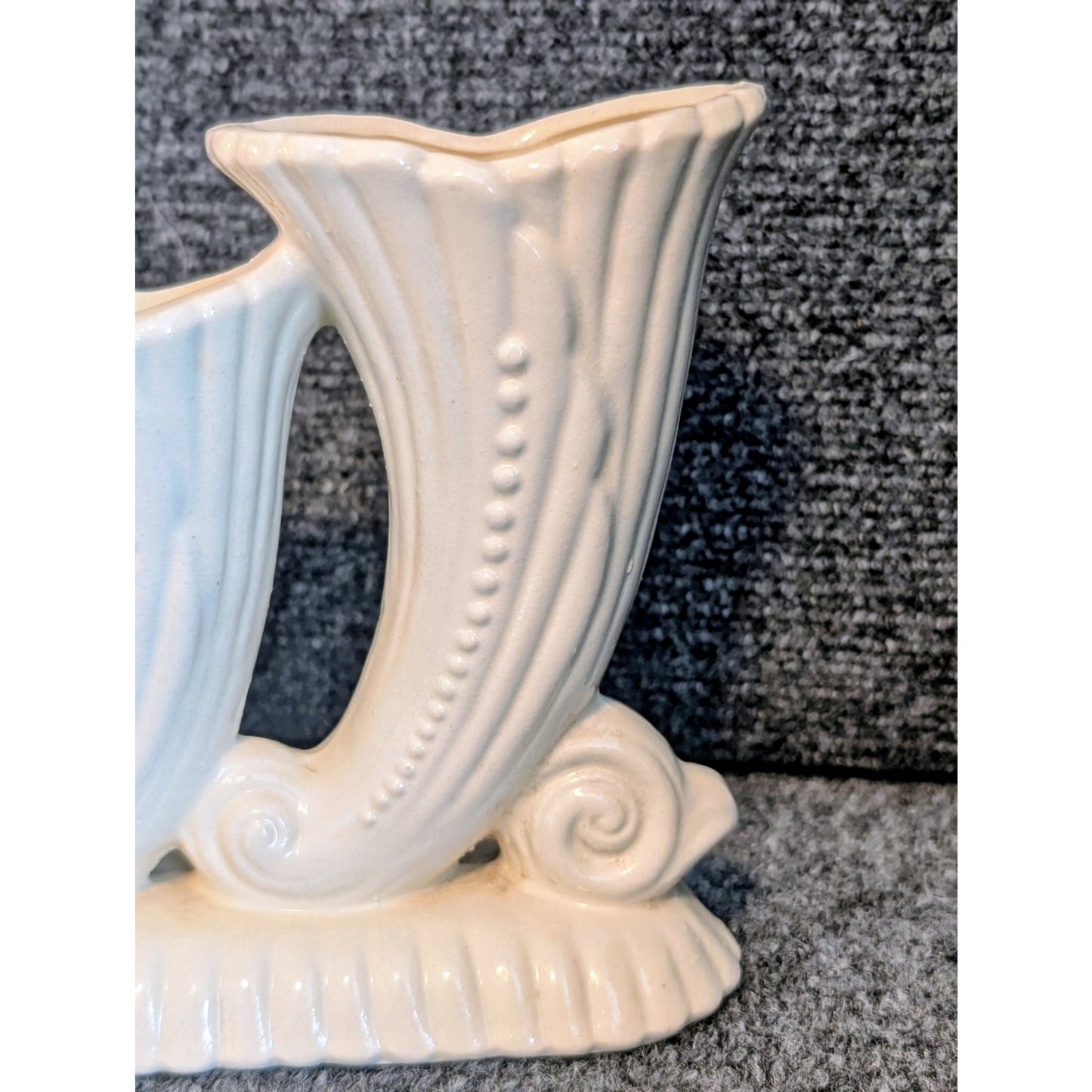 Vintage Cream Three Horn Vase Made in Japan