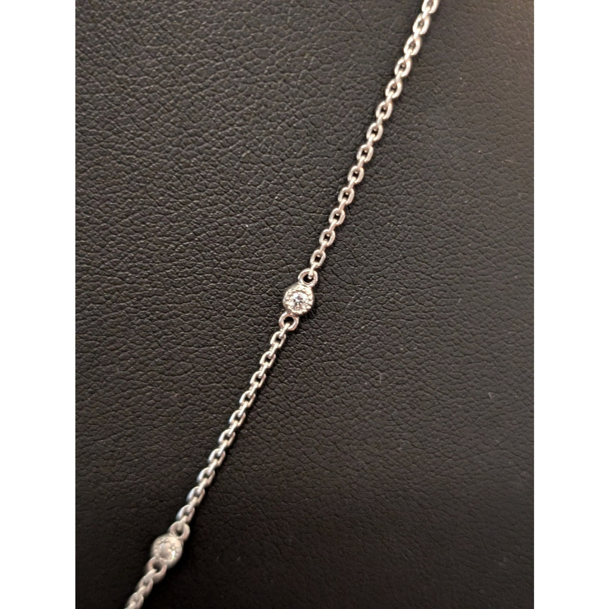 Vintage Sparkling CZ Heart Wreath 925 Sterling Silver 18" Necklace