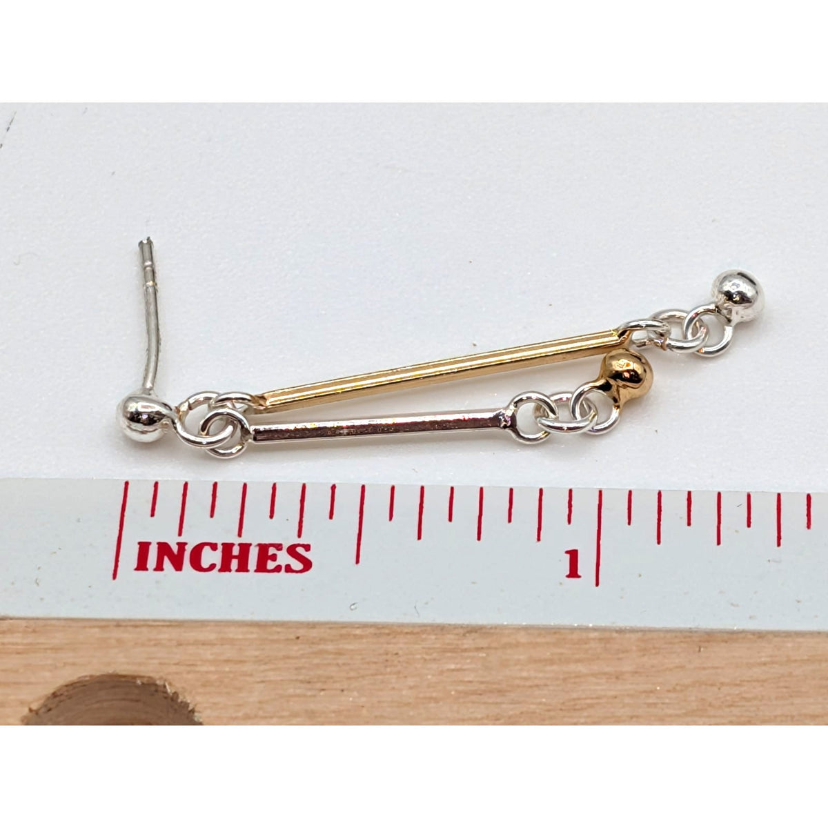 Mixed Metal Silver Tone & Gold Tone Dangle Earrings