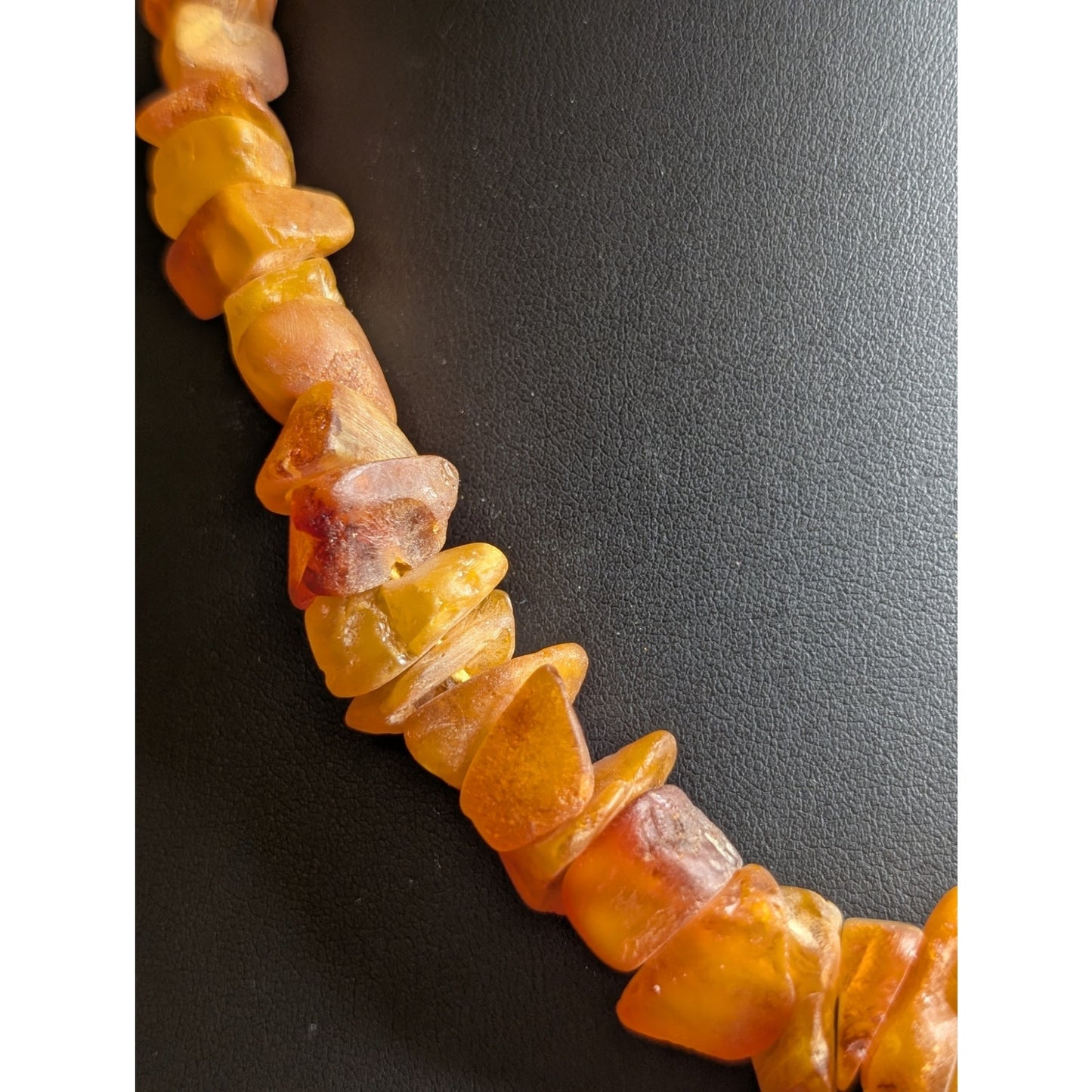 Antique Various Size & Color Chunks of Baltic Amber 19" Necklace 37.6g