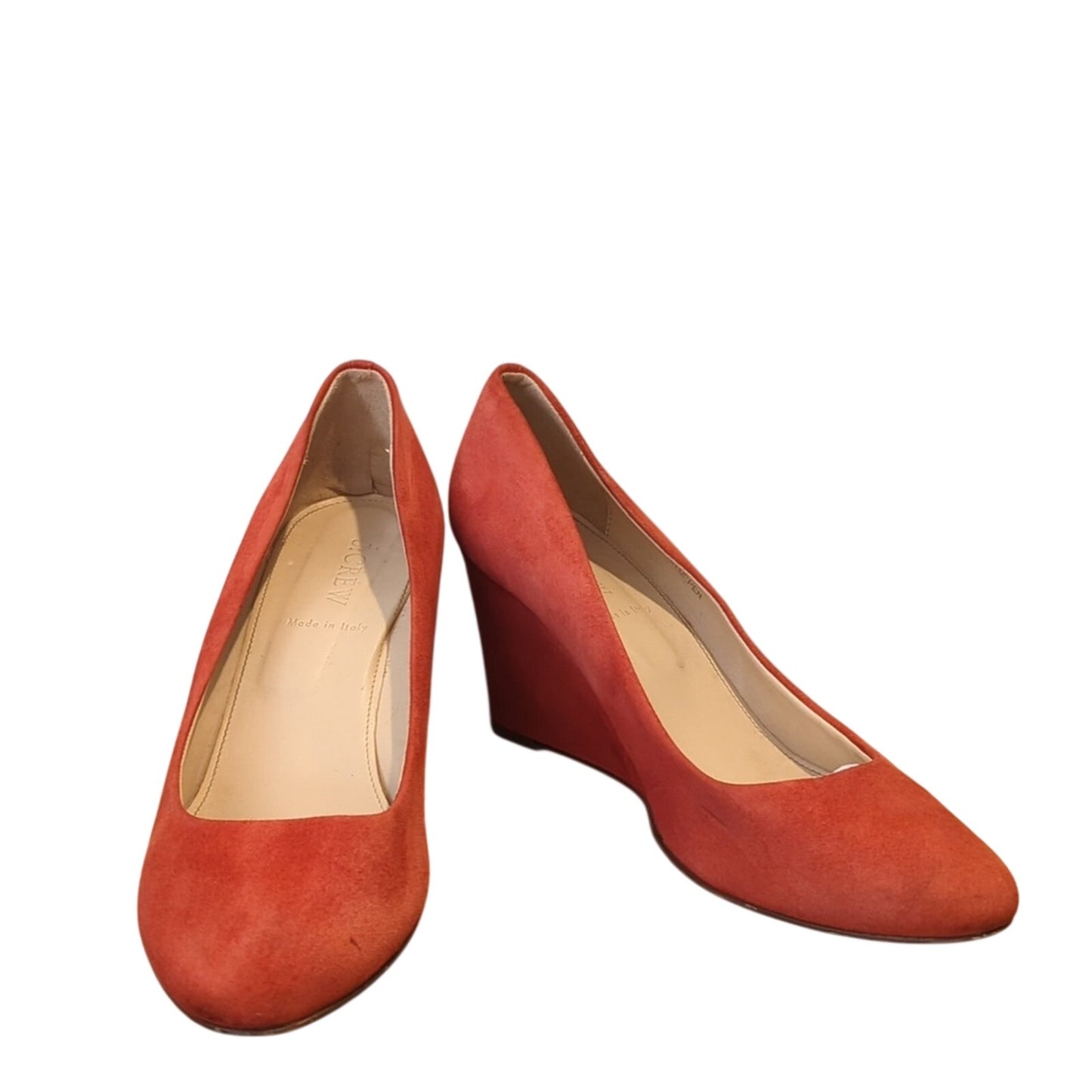 J. Crew Made in Italy Martina Red Suede Wedges Women's Size 9