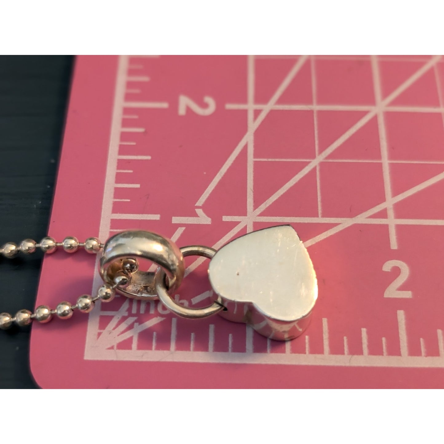Retired Silpada 925 Sterling Chunky Heart Dangle Pendant Bead Ball Necklace