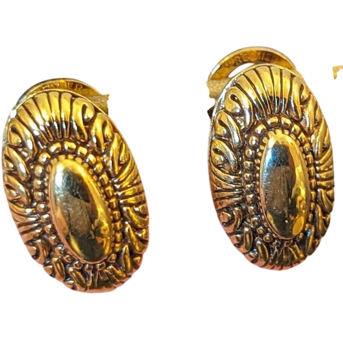 Premier Designs Gold Tone Oval Convertible Drop Post Clip Ons or Flip Up Posts