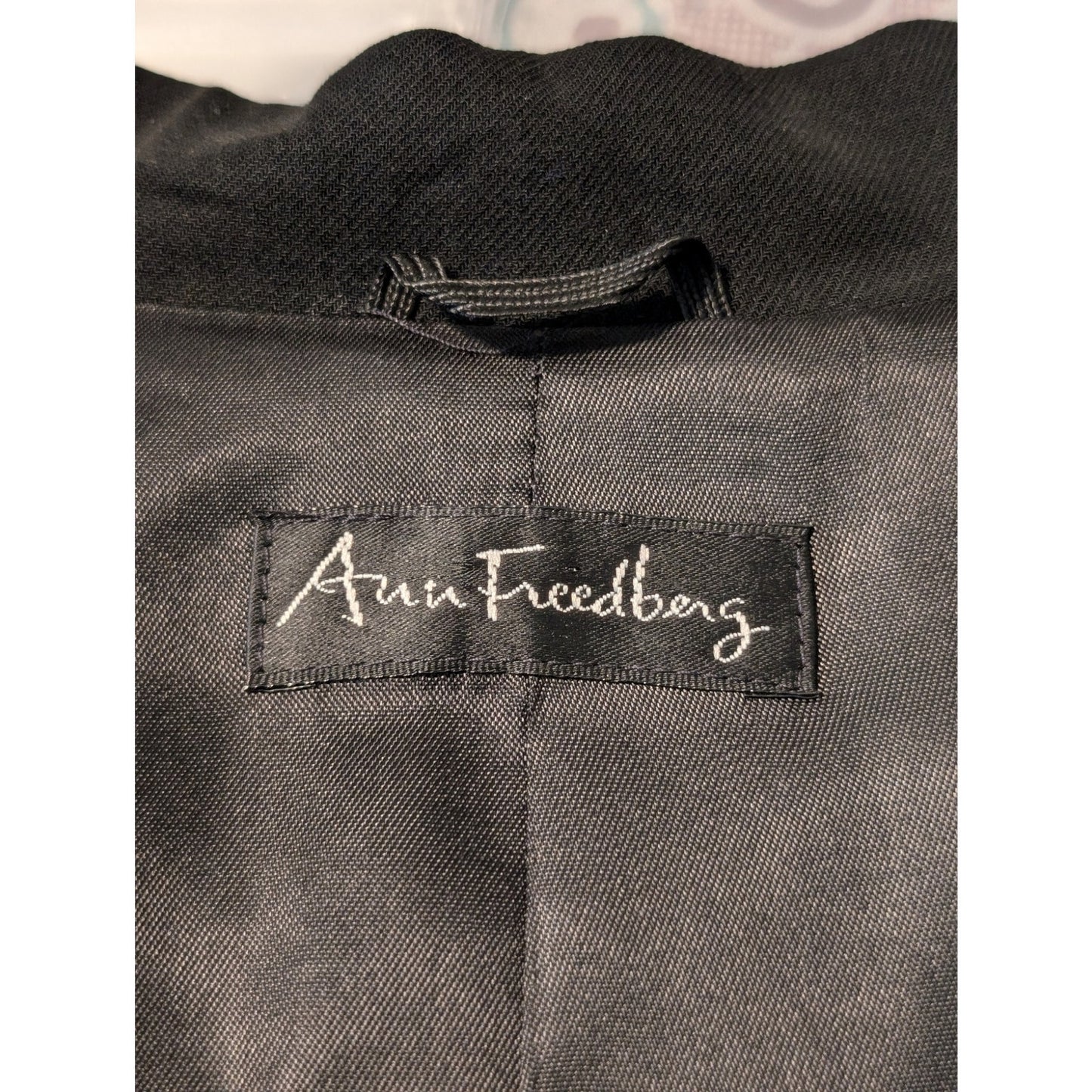 Ann Freedberg Vintage Navy 100% All Season Wool Button Front Blazer Womens Sz 6