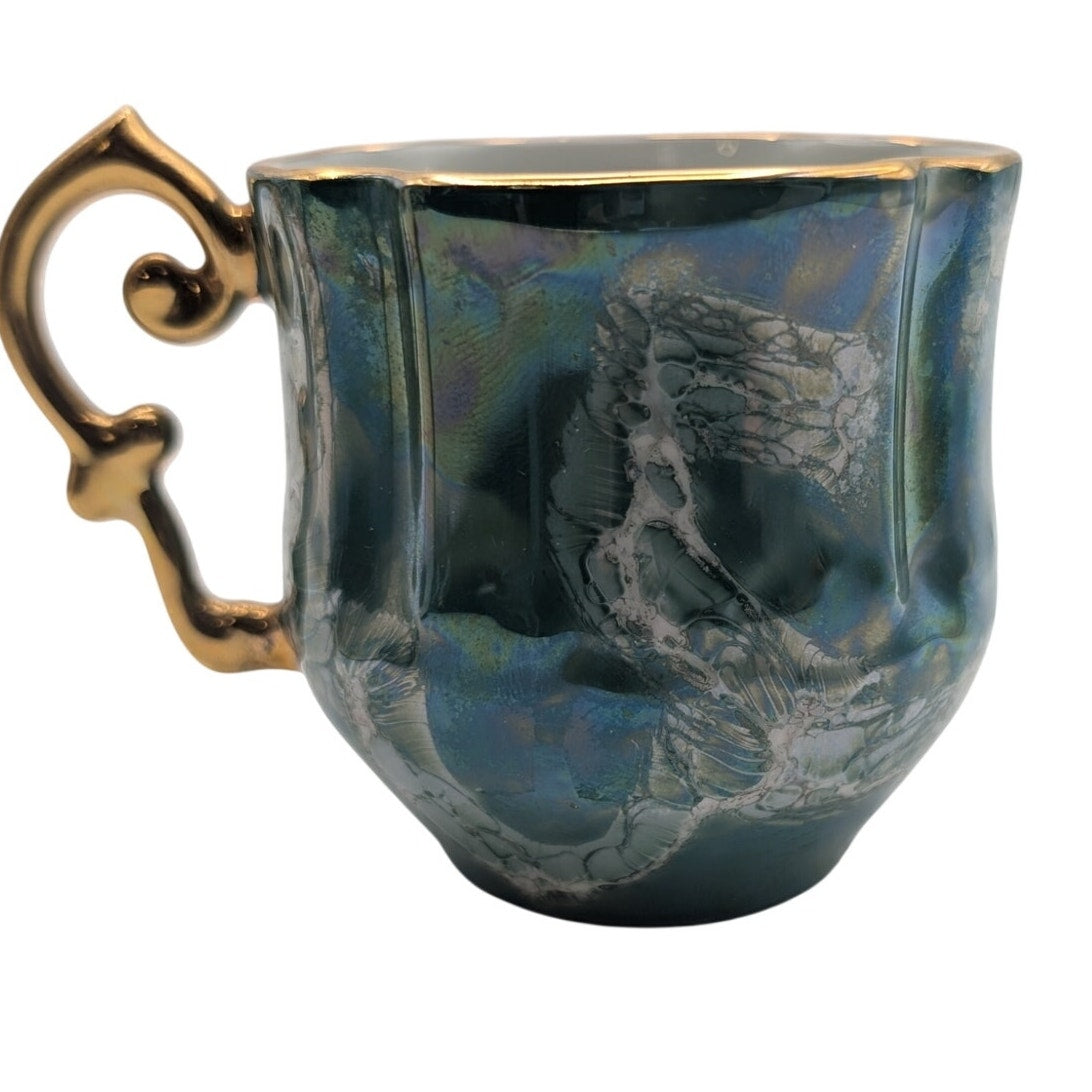 Vtg Limoges France Porcelain Demitasse Cup 22K Gold Fragonard Courting Couple