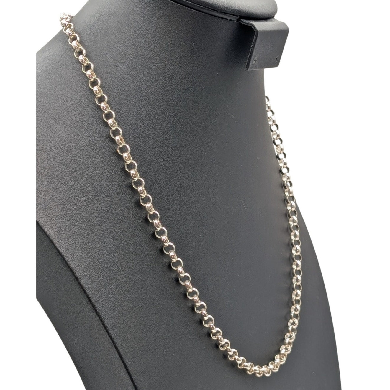 AGI 925 Italy Sterling Silver Thick Rolo Chain 24" Necklace 31.57g