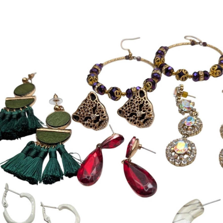 Lot of Ten Pair of Whimsical to Classic Earrings for Pierced Ears