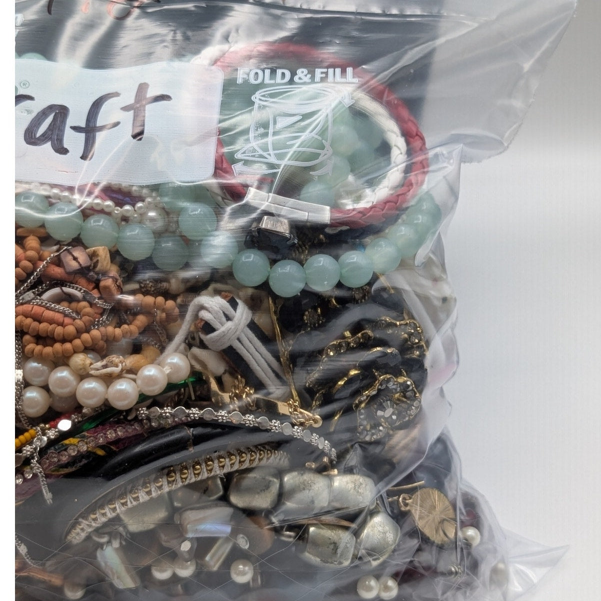 Jewelry Lot Sassy Repurpose Bag Over 4 Pounds Beads & Possible Wearable Pieces
