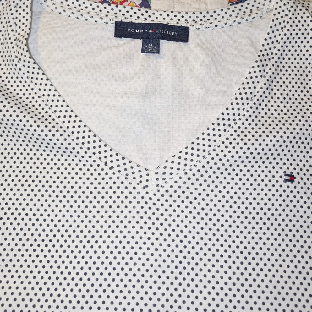 Lot of Six Black White Gray Polka Dot & Plain Color Tops