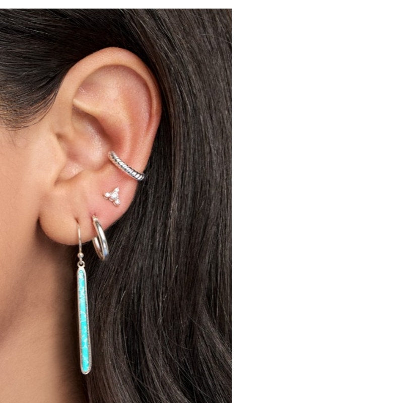 SILPADA 925 Sterling Silver Compressed Turquoise Dangle Earrings