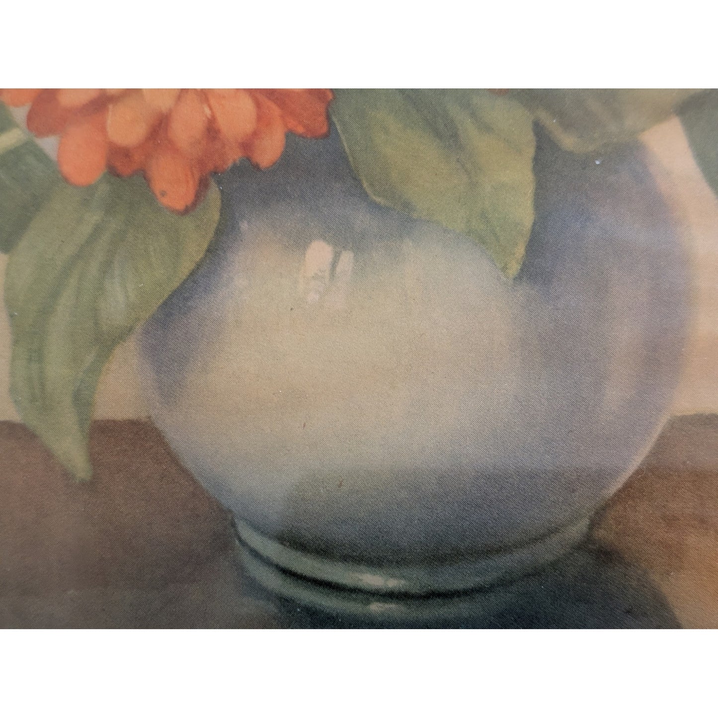 Antique Huibert Schallenberg Signed Botanical 'Mums' Wood Framed Print