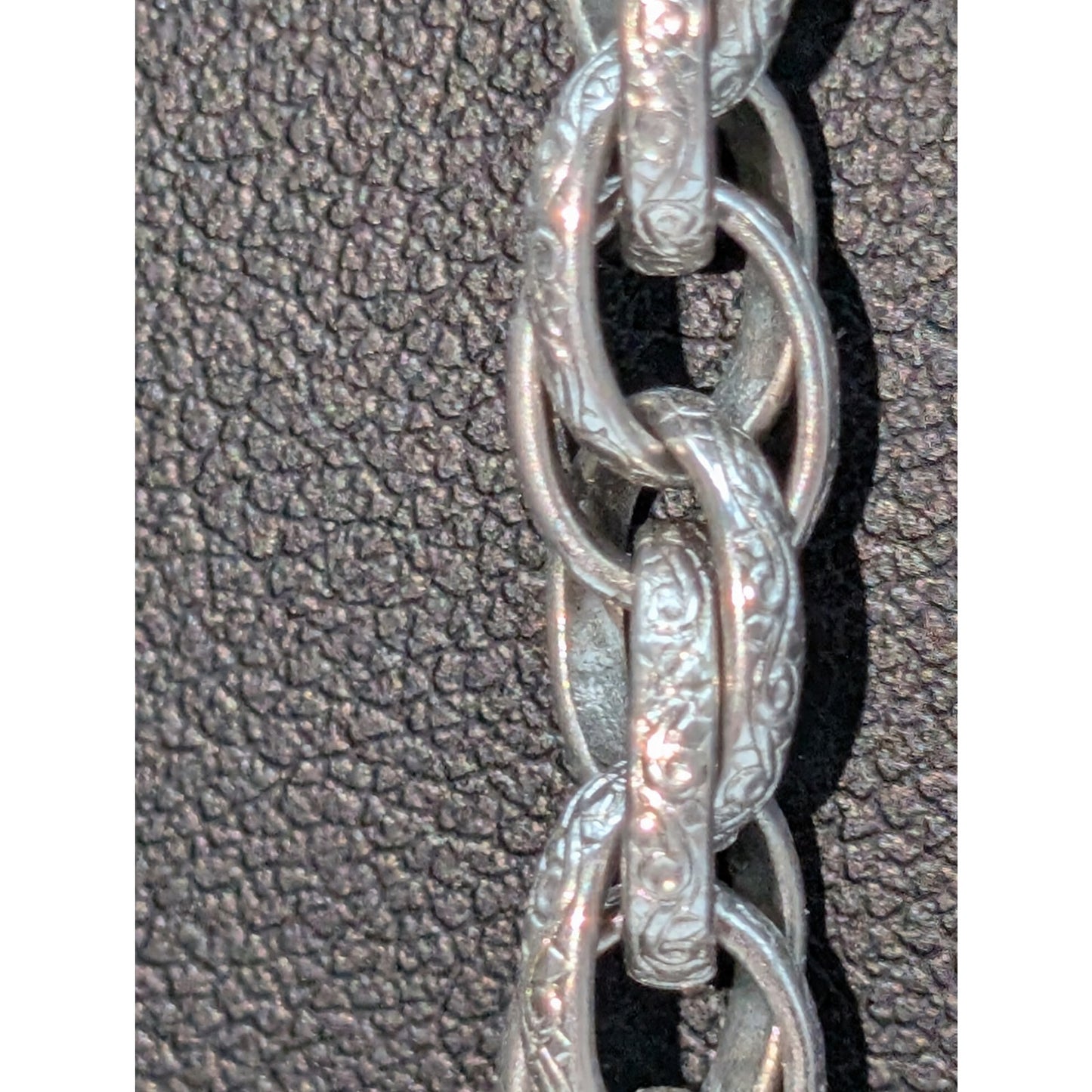 Vintage Sarah Cov 42" Silver Tone Textured Chain Link Ball Bead Belt Necklace